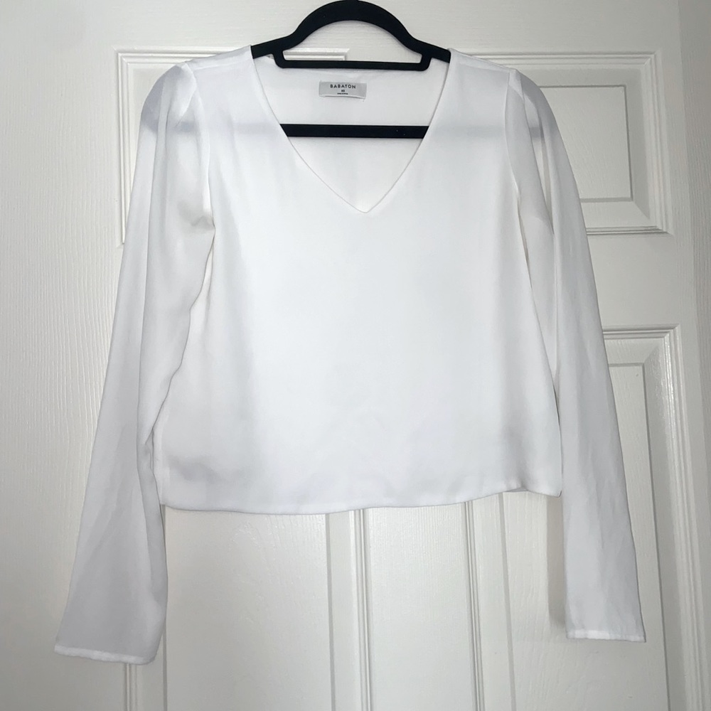 SOLD Aritzia Babaton Murphy Longsleeve Blouse in Espace - Picture 9 of 12